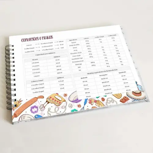 Livro de Receitas Personalizável - Horizontal
