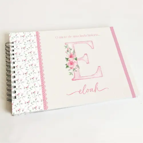 Livro do Bebê Horizontal - Floral