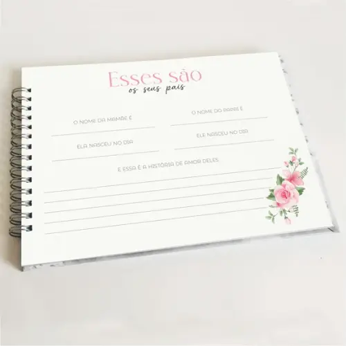 Livro do Bebê Horizontal - Floral