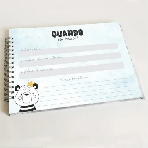 Livro do Bebê Horizontal Minimalista Menino