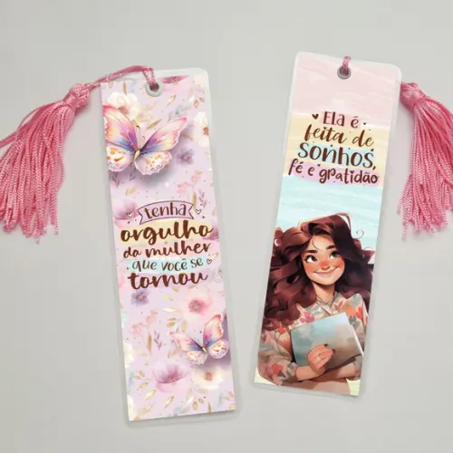 Marcador de Páginas Plastificado com Tassel