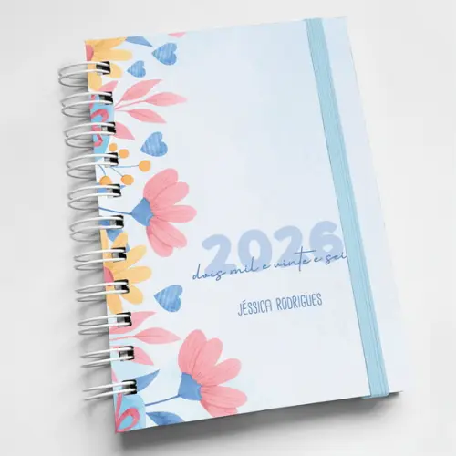 Mini Agenda A6 Personalizada Flores
