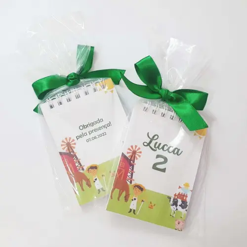 Mini Bloquinho com Elástico Personalizado + Embalagem