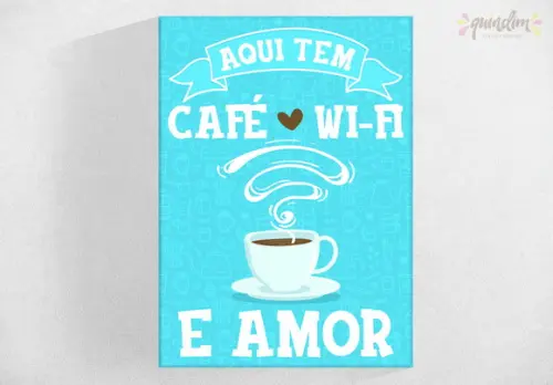 Placa decorativa - Café e Wi-fi