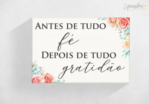 Placa decorativa - Fé e Gratidão