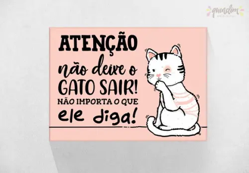 Placa decorativa - Gatinho