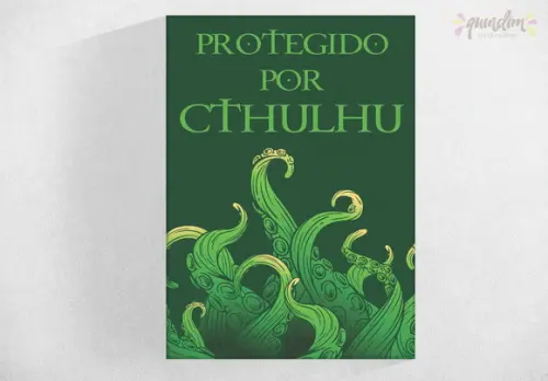 Placa decorativa - Protegido por Cthulhu