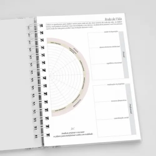 Planner A5 Personalizado Floral Lilás