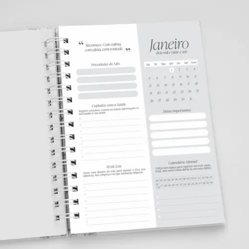 Planner A5 Personalizado Floral Lilás