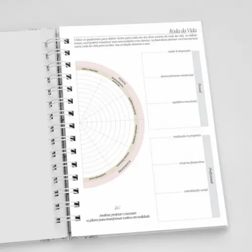 Planner A5 Personalizado Floral Salmão