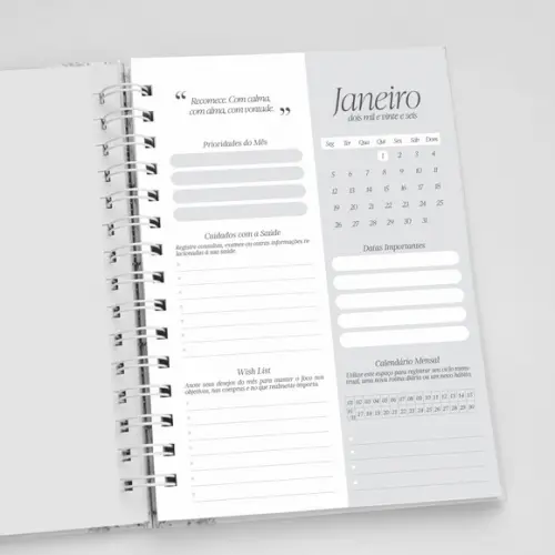 Planner A5 Personalizado Floral Salmão