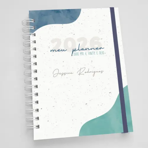 Planner A5 Personalizado Neutro Azul
