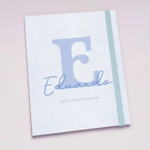 Porta Documentos A6 Linho Azul