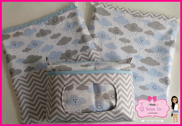 Kit 2 Saquinhos Roupa Suja/limpa + 2 Necessaires Bebê/box