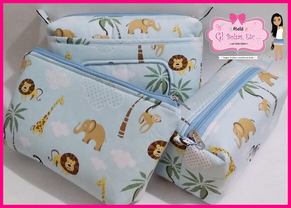 Kit 3 Necessaires - Bebê + G + Box m
