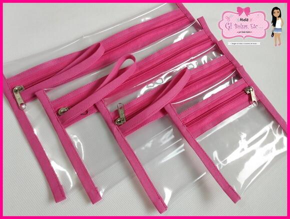 Kit 4 Necessaires Plásticas c/ Alça
