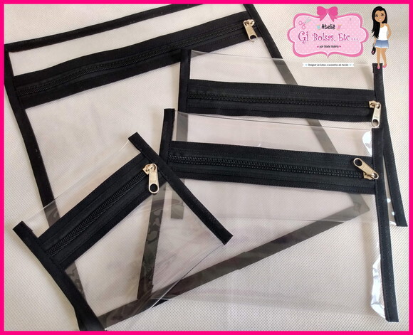 Kit Necessaires Plásticas (4 Peças c/ Necessaire Envelope)