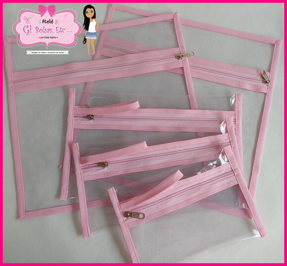 Kit Necessaires Plásticas + Saquinho Organizador m