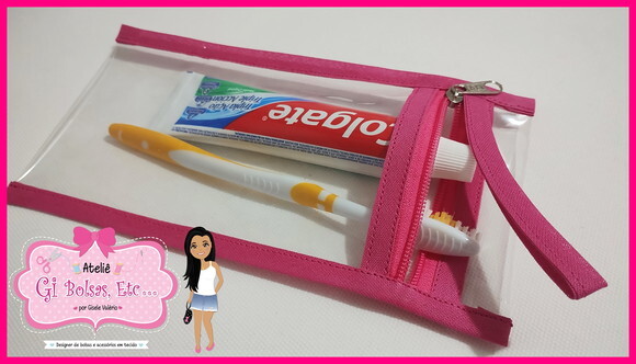 Lembrança Dental Case Plástico c/ Alça para Festa do Pijama