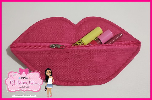 Lembrança Festa Necessaire Boca Pink