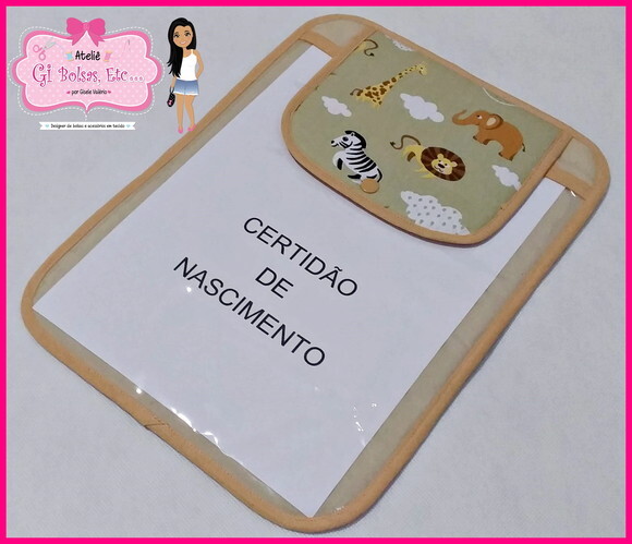 Porta Certidão de Nascimento Safari