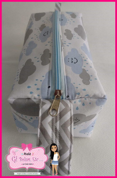 Kit 2 Saquinhos Roupa Suja/limpa + 2 Necessaires Bebê/box