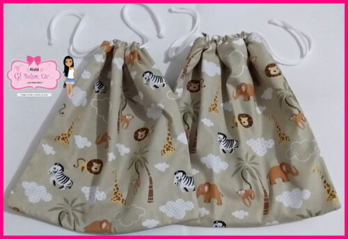 Kit 2 Saquinhos Roupa Suja/limpa + Necessaire Bebê