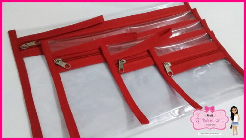 Kit 4 Necessaires Plásticas c/ Alça