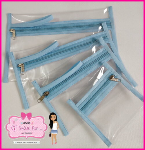 Kit 4 Necessaires Plásticas c/ Alça