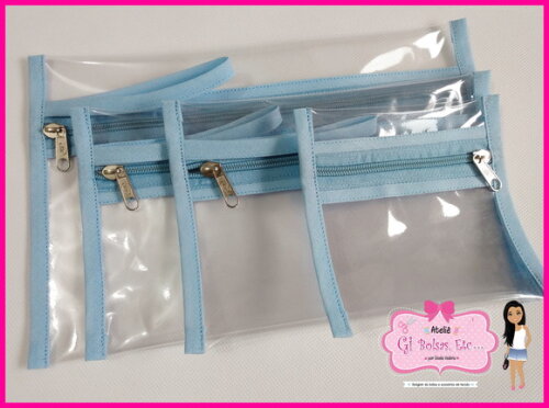 Kit 4 Necessaires Plásticas c/ Alça