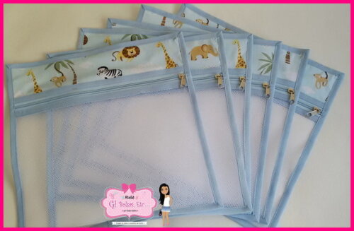 Kit 6 Saquinhos (32x32) Maternidade/multiuso Filó C/zíper