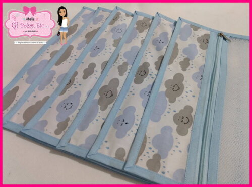 Kit 6 Saquinhos (32x32) Maternidade/multiuso Filó C/zíper