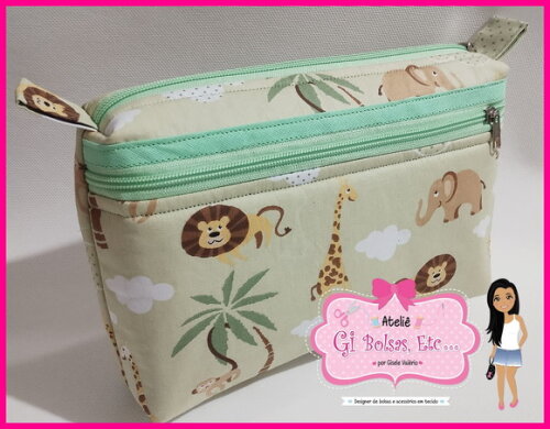 Kit Necessaire Bebê + Multiuso + Capa Caderneta