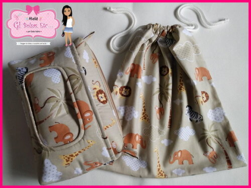 Kit Necessaire Bebê + Saquinho Roupa Suja/limpa