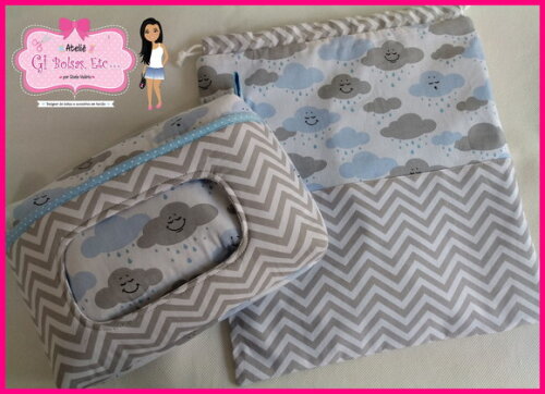 Kit Necessaire Bebê + Saquinho Roupa Suja/limpa