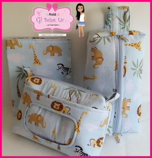Kit Necessaire do Bebê + Capa Caderneta + Necessaire Box