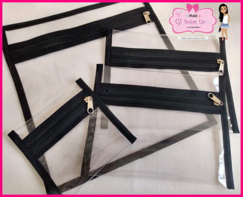 Kit Necessaires Plásticas (4 Peças c/ Necessaire Envelope)