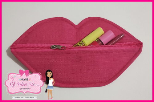 Lembrança Festa Necessaire Boca Pink