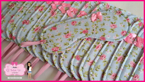 Máscara de Dormir para Brinde de Festa c/ Elástico Rosa