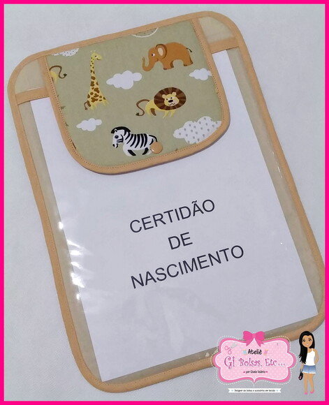 Porta Certidão de Nascimento Safari