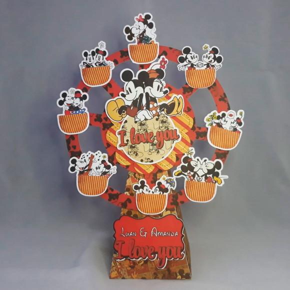 ARQUIVO SILHOUETTE RODA GIGANTE MICKEY E MINNIE LUXO