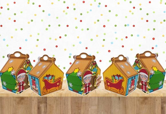 Arquiv Silhouette Caixa Casinha de Natal Luxo