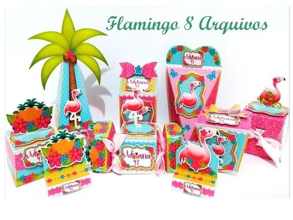Arquivo Digital Silhouette Festa Flamingos