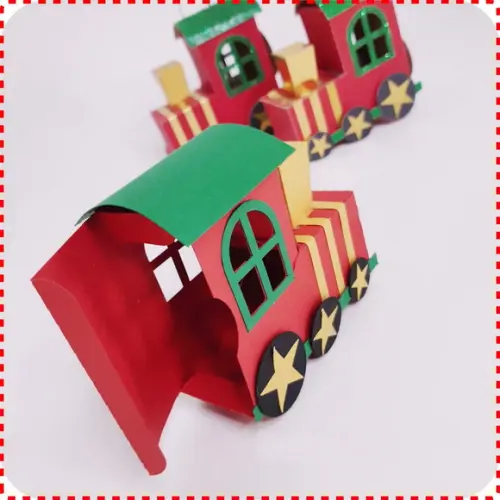 Arquivo Corte Digital Trem com Vagões Natal Luxo