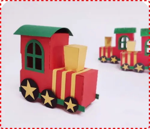 Arquivo Corte Digital Trem com Vagões Natal Luxo