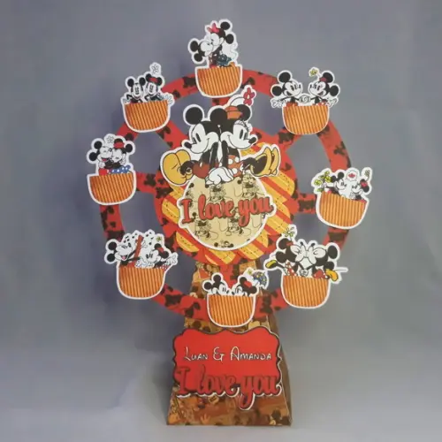 ARQUIVO SILHOUETTE RODA GIGANTE MICKEY E MINNIE LUXO