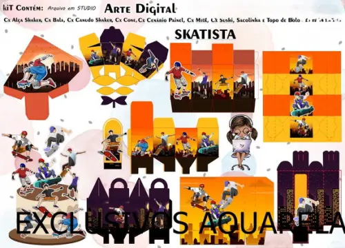 Skate Menino Arquivo Digital de Corte Studio