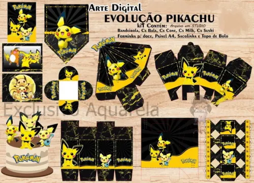 Evolução Pikachu Arquivo Digital de Corte Studio