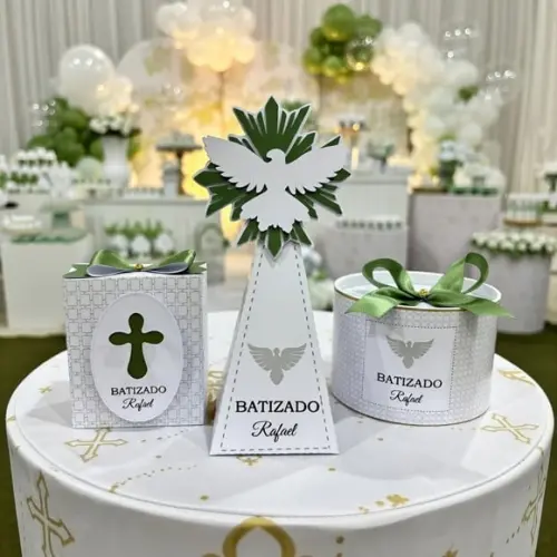 Arquivo de Corte Batizado Branco e Verde