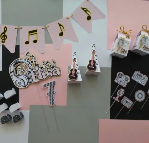 Arquivo Corte Kit Silhouette Música Menina Luxo